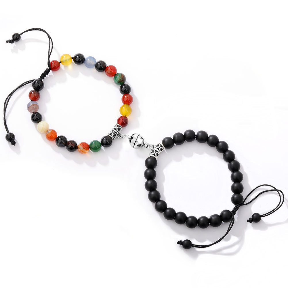 JC-241230BBJ-039  A Pair Of Magnetic Couple Bracelets Induce Vibration