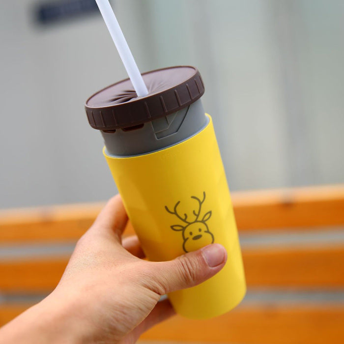 JC-250103DWR-020  No Cover Twist Cup Travel Portable Cup Double Insulation Tumbler Straw Sippy Water Bottles Portable For Children Adults