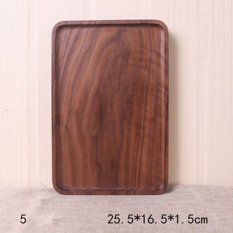 JC-250101DNW-039  Japanese Style Wooden Black Walnut Rectangular Dinner Plate