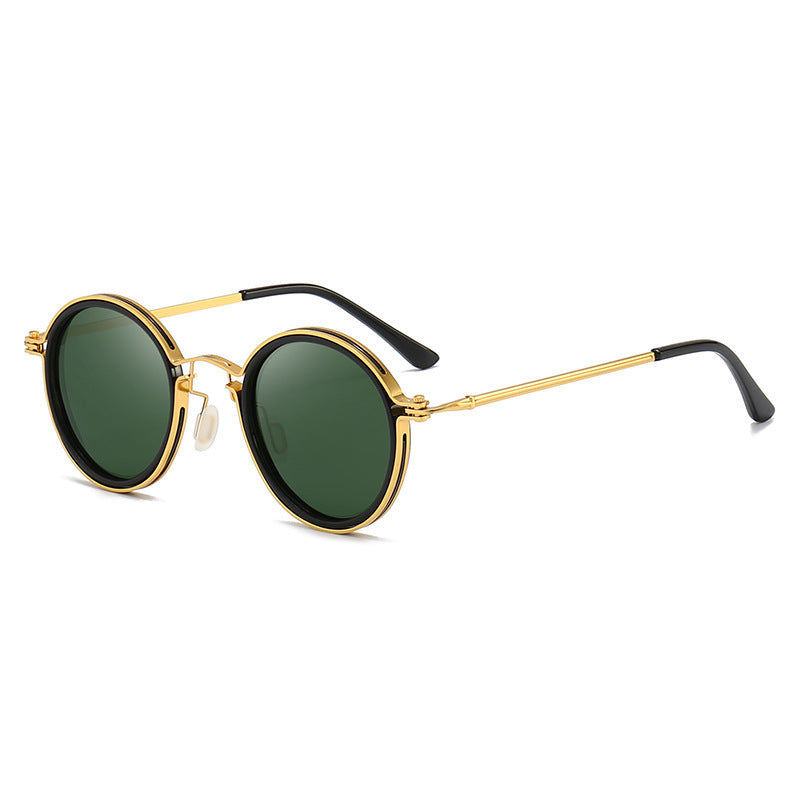 JC-250105MGL-054  Sunscreen Retro Style Round Frame Metal Sunglasses