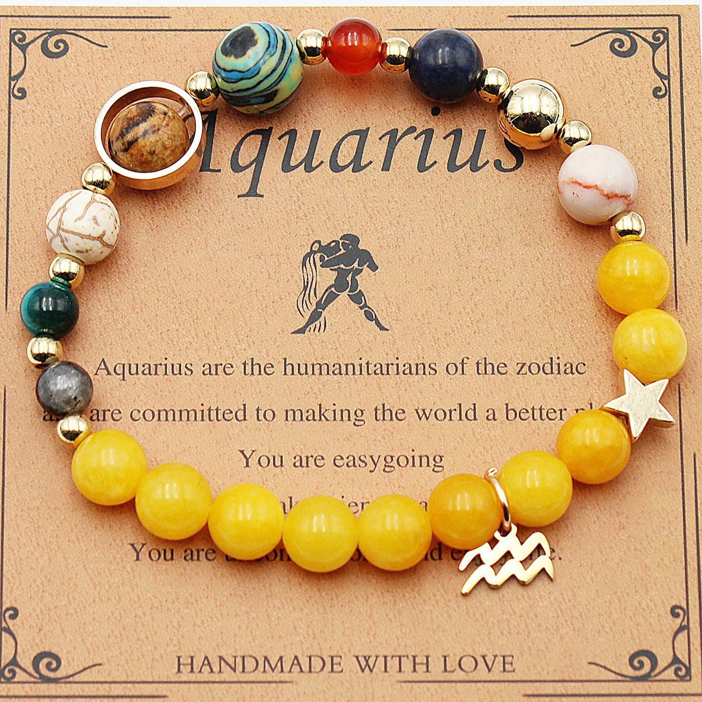 JC-241230BBJ-062  Eight Planets 12 Constellation Bracelet Morgan Stone Beaded Bracelet