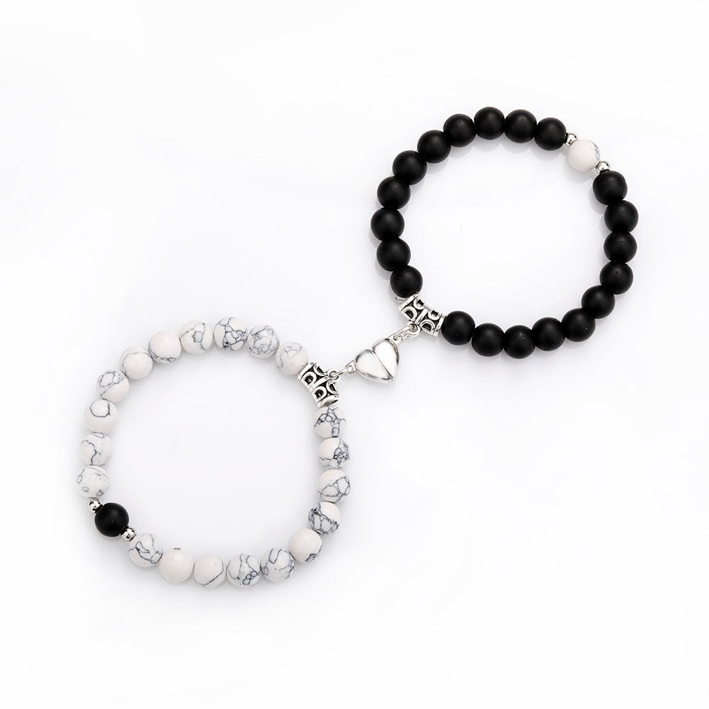 JC-241230BBJ-039  A Pair Of Magnetic Couple Bracelets Induce Vibration