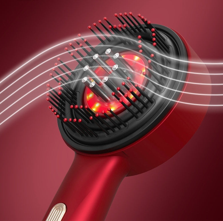 JC-241227PCA-032  Electric Massage Comb Home Scalp Drain Comb Red Light Anti-slip Hair Care Multi-functional Massage Comb