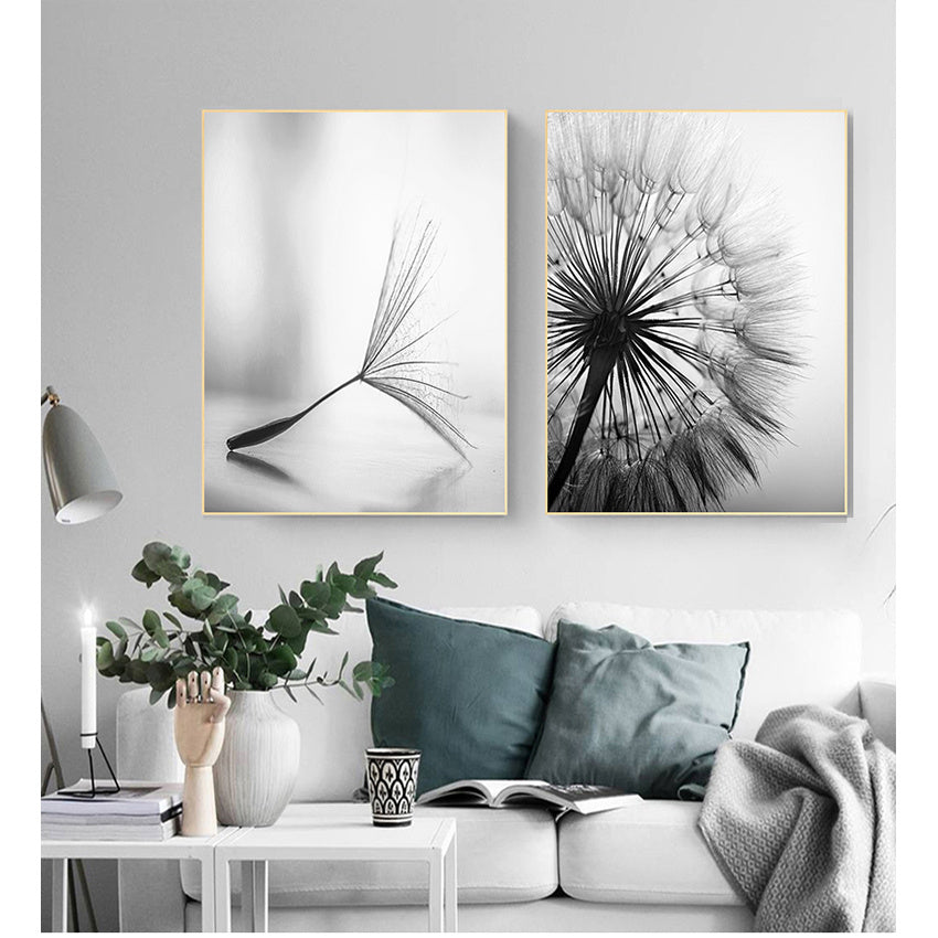 JC-250104PNT-030  Frameless Abstract Dandelion Flower Canvas Painting Living Room Decor