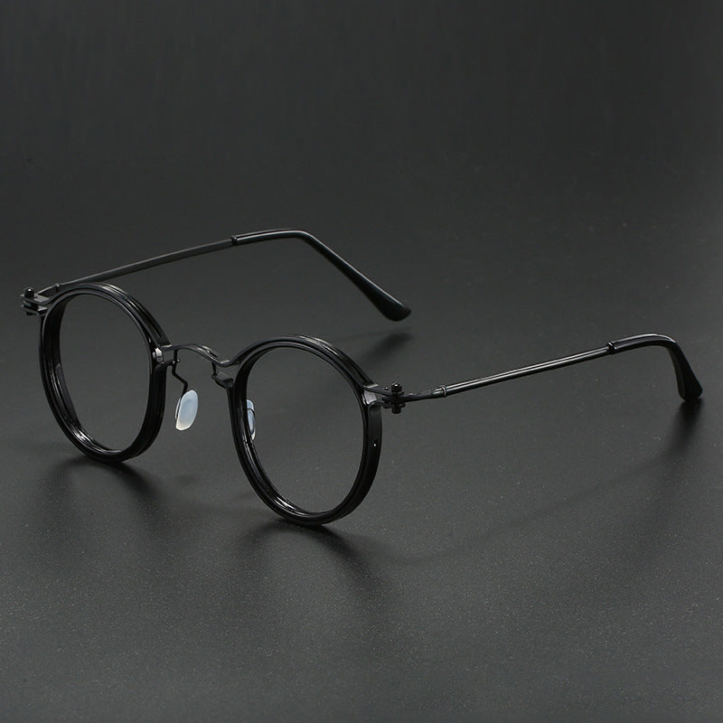 JC-250105MGL-044  Vintage Round Frame Glasses Frame Anti-Blue Ray Plain Glasses