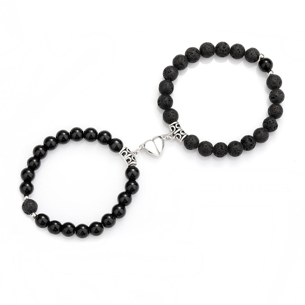 JC-241230BBJ-039  A Pair Of Magnetic Couple Bracelets Induce Vibration