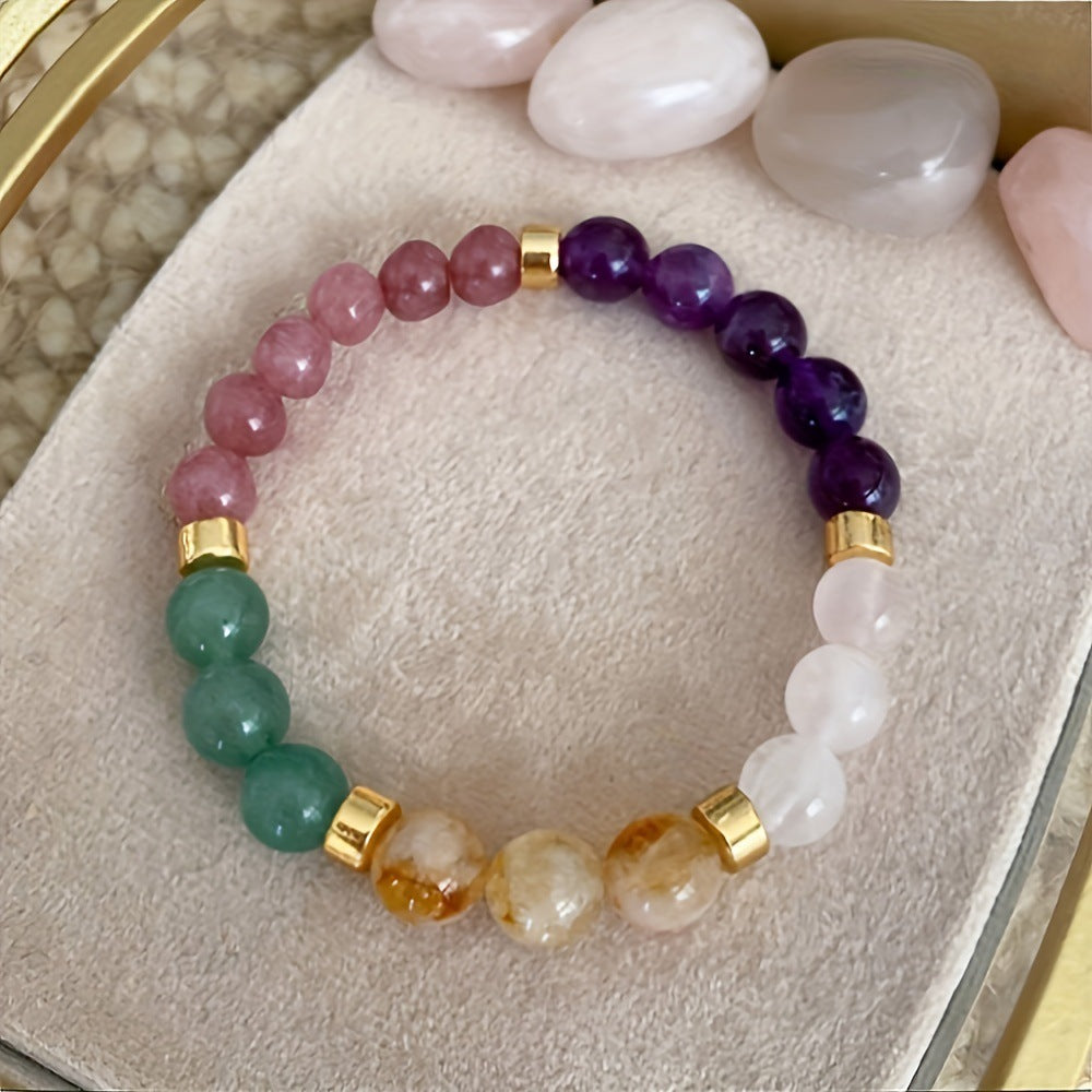 JC-241230BBJ-070  Universal Natural Stone Citrine Dongling Stone Malachite Bracelet