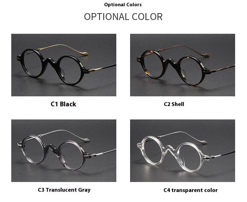 JC-250105MGL-012  Sheet Metal Eyeglass Frame Fashion Retro Small Face With Myopic Glasses Option Pure Titanium Glasses Rim Men