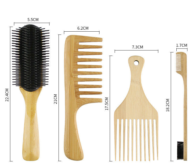 JC-241228BUT-109  Big Tooth Smooth Hair Brush, Hair Comb, Bamboo Comb