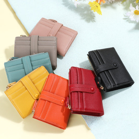 JCP-048WLT-24 Women Short Wallets PU Leather Plaid Female Purses Solid Card Holder Wallet Fashion Woman Small Wallet With Coin Purse