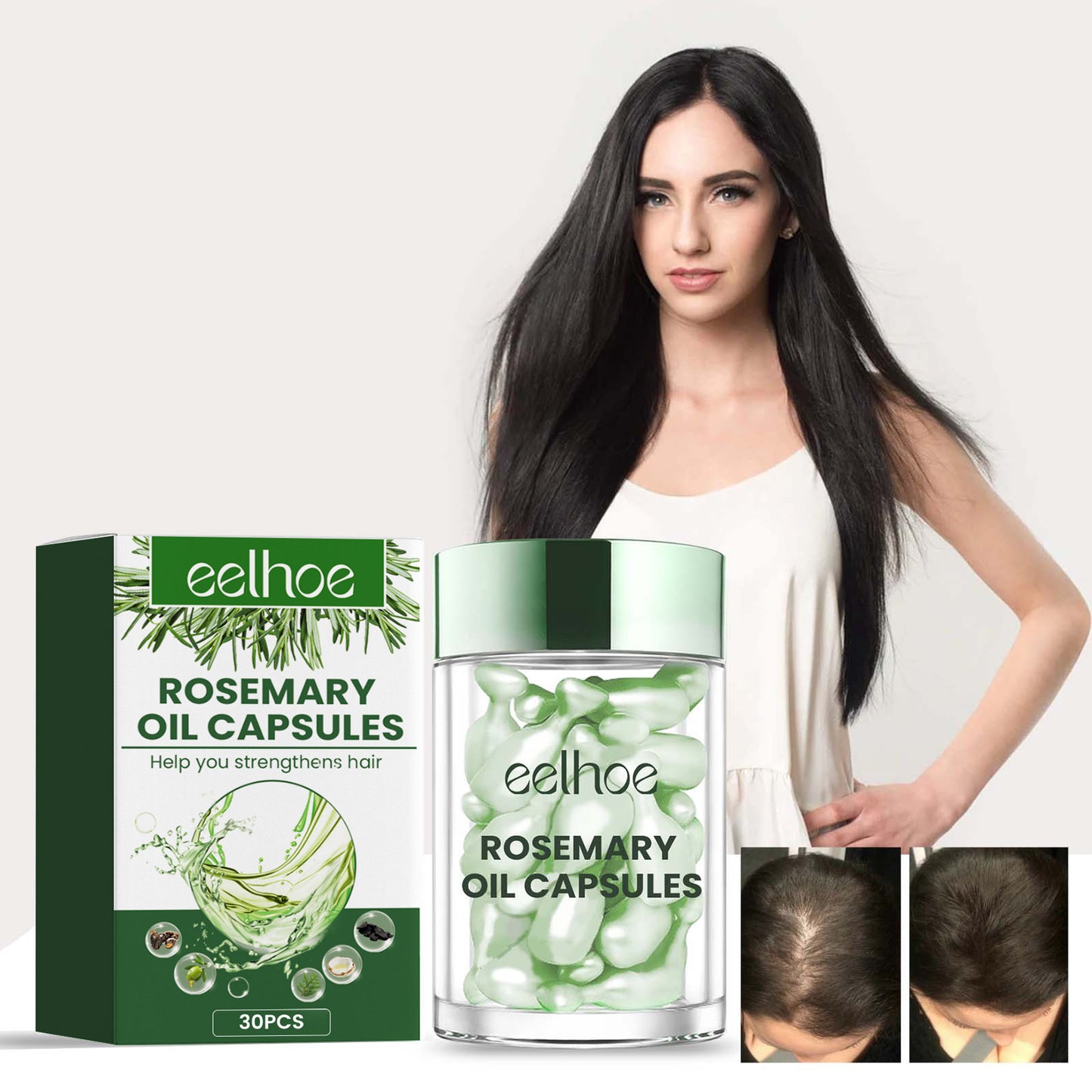 JC-250104HRC-052  Rosemary Hair Care Capsules Nourish Hair Roots And Prevent Hair Loss