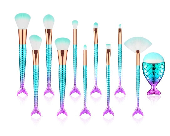 JC-241228BUT-051  Mermaid Shaped Makeup Brushes