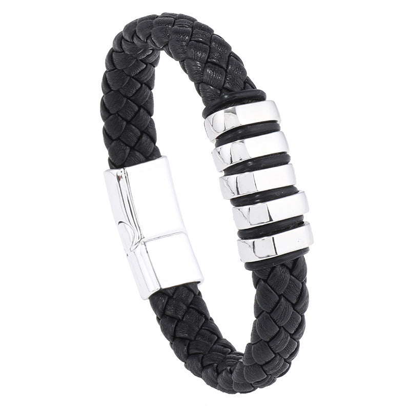 JC-241230BBJ-035  Multi-layer Leather Woven Bracelet Wrist Ring